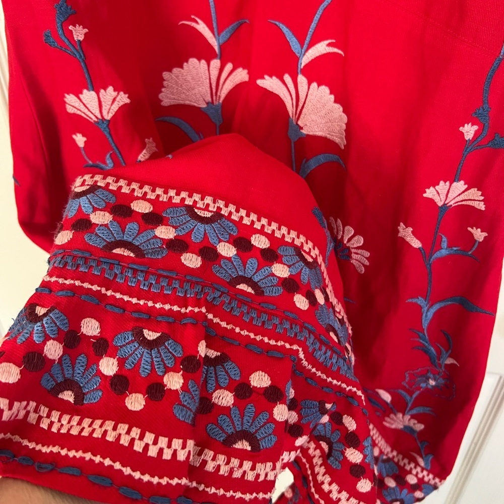 Anthropologie Akemi + Kin Embroidered Red Dress - Picture 6 of 13